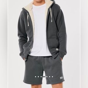 HOLISTER SHERPA-LINED FULL-ZIP HOODIE